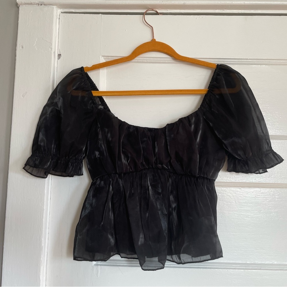 Chic Black Sheer Blouse